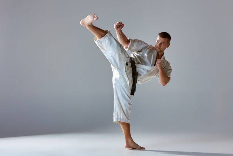 man in white kimono training karate PJZL73P 6 768x514