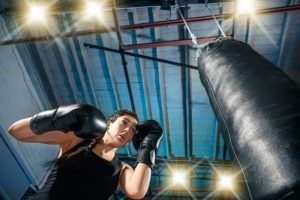 the female boxer training at gym P4ETZ2W 1 300x200